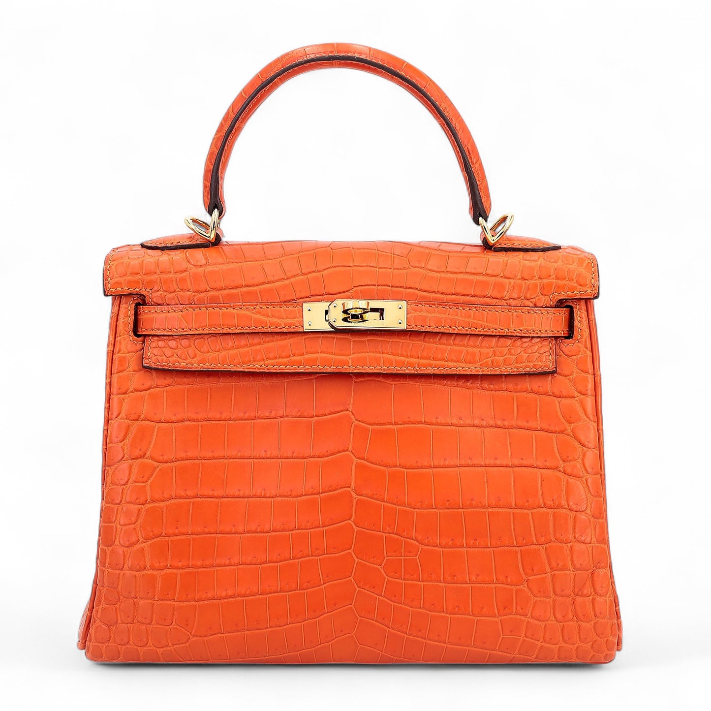 愛馬仕 Kelly 25 Feu Matte Alligator 