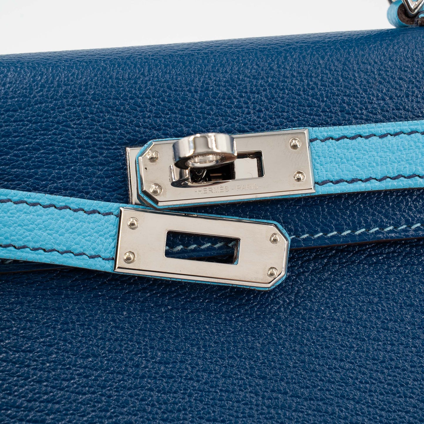 愛馬仕特別訂製迷你凱莉二代 HSS 深藍色 Celeste 