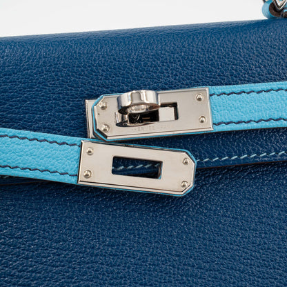 愛馬仕特別訂製迷你凱莉二代 HSS 深藍色 Celeste 