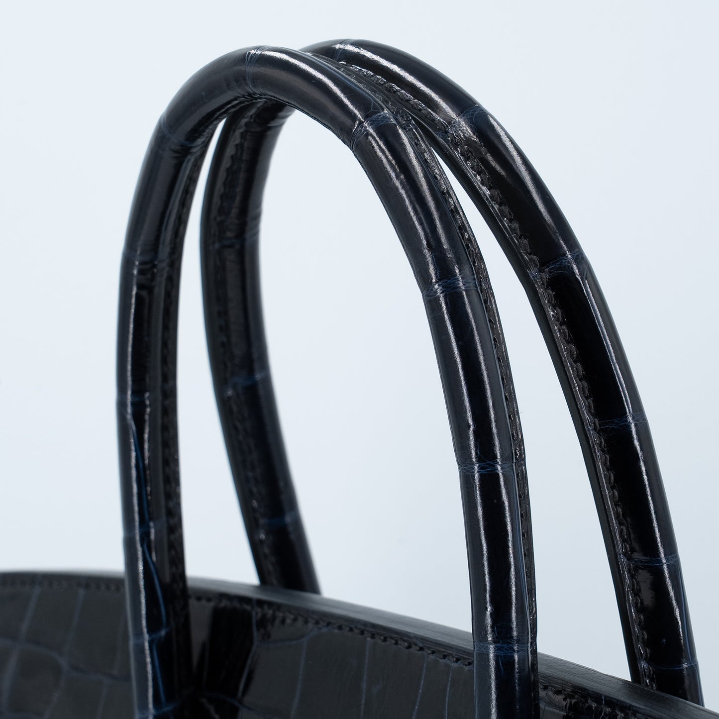 愛馬仕 Birkin 30 Touch 藍色海洋黑色亮面尼羅鱷魚皮