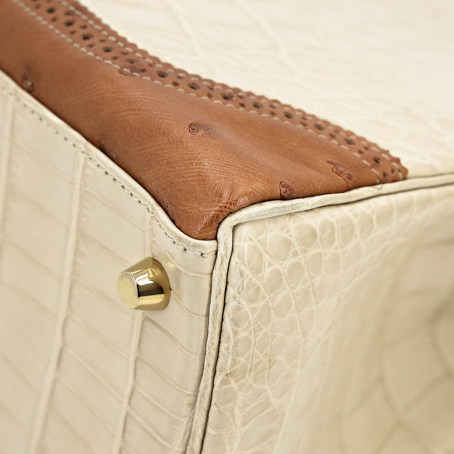 愛馬仕 Kelly Ghillies 32 Ficelle Beton Marron Glace 啞光鱷魚皮鴕鳥蜥蜴皮