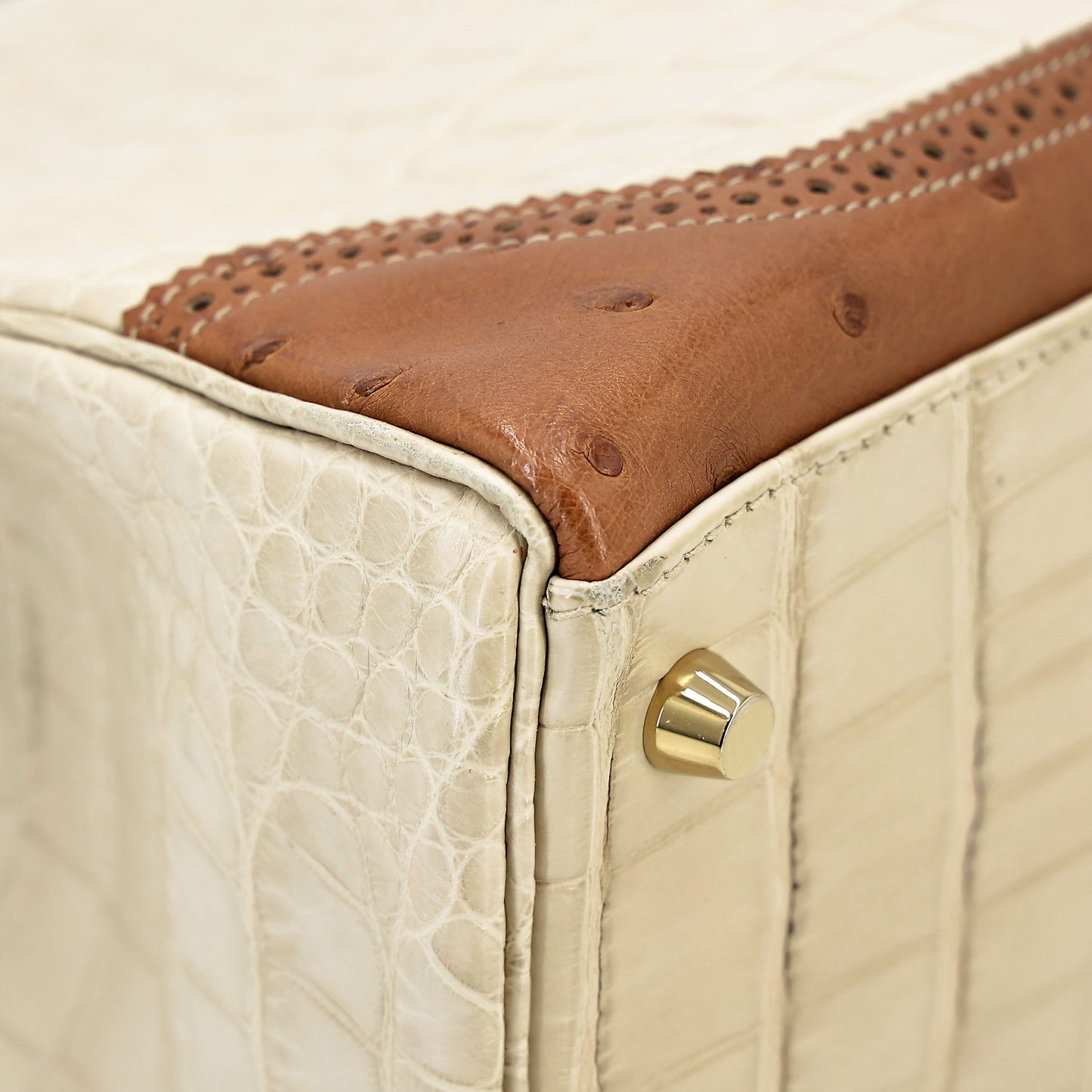 愛馬仕 Kelly Ghillies 32 Ficelle Beton Marron Glace 啞光鱷魚皮鴕鳥蜥蜴皮