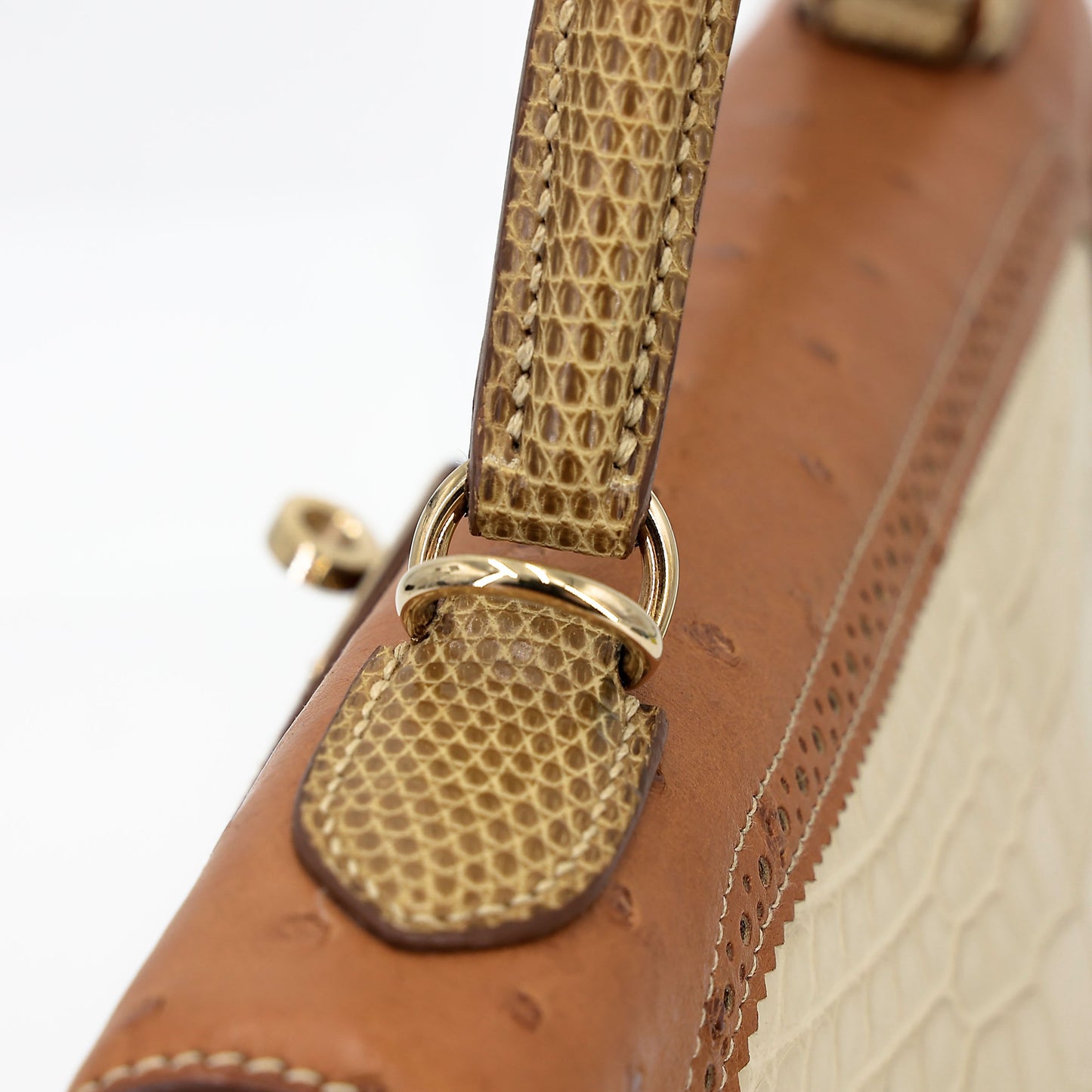 愛馬仕 Kelly Ghillies 32 Ficelle Beton Marron Glace 啞光鱷魚皮鴕鳥蜥蜴皮