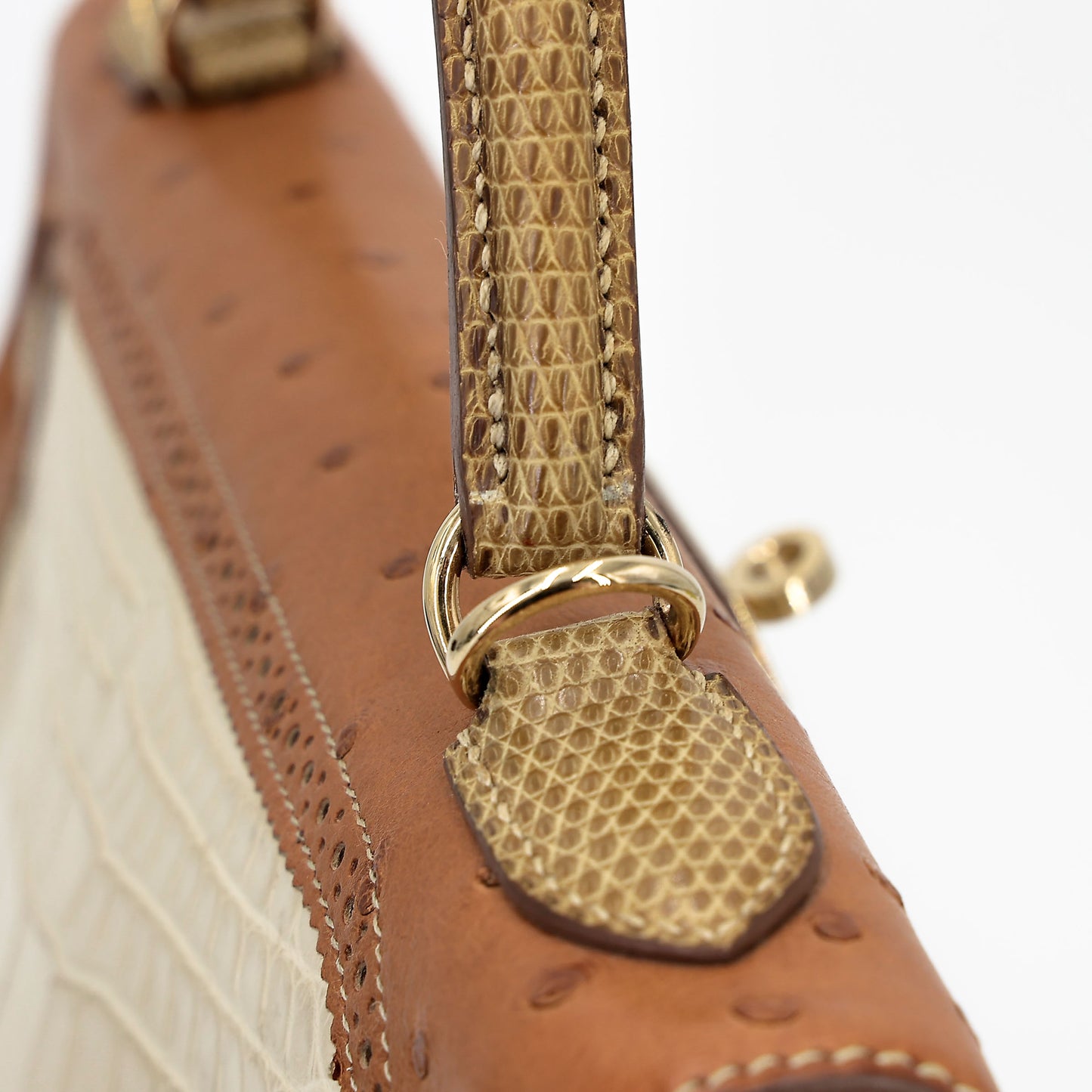 愛馬仕 Kelly Ghillies 32 Ficelle Beton Marron Glace 啞光鱷魚皮鴕鳥蜥蜴皮