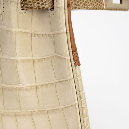 愛馬仕 Kelly Ghillies 32 Ficelle Beton Marron Glace 啞光鱷魚皮鴕鳥蜥蜴皮