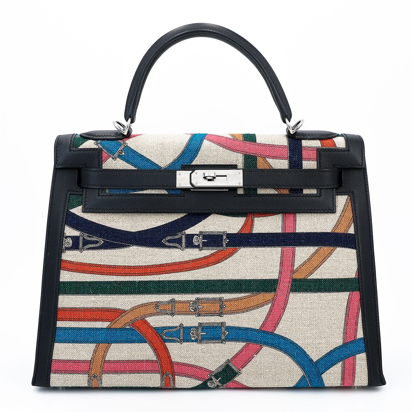 HERMÈS Kelly 32 Cavalcadour Toile de Camp