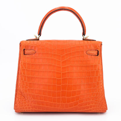 愛馬仕 Kelly 25 Feu Matte Alligator 