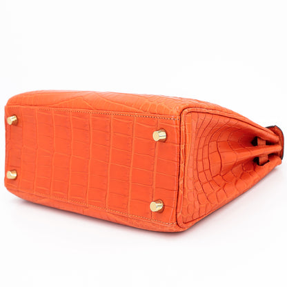 愛馬仕 Kelly 25 Feu Matte Alligator 