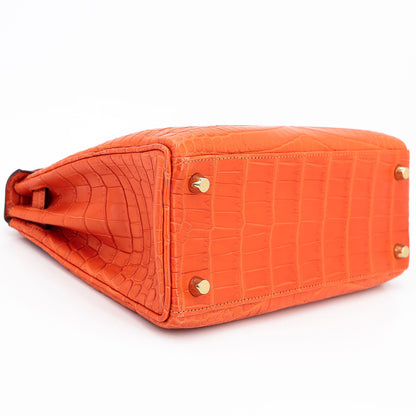 愛馬仕 Kelly 25 Feu Matte Alligator 