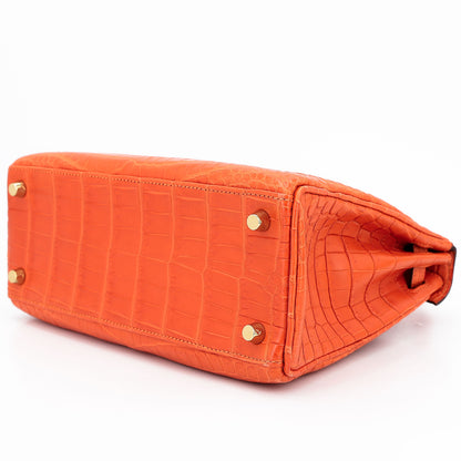 愛馬仕 Kelly 25 Feu Matte Alligator 