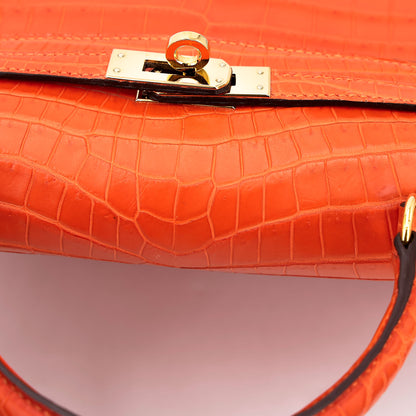 愛馬仕 Kelly 25 Feu Matte Alligator 