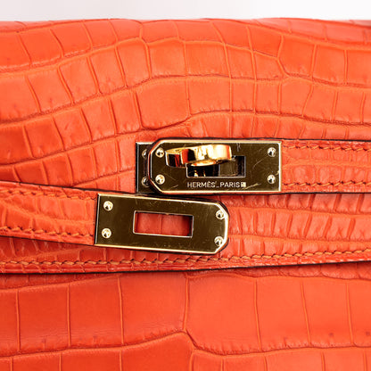 愛馬仕 Kelly 25 Feu Matte Alligator 