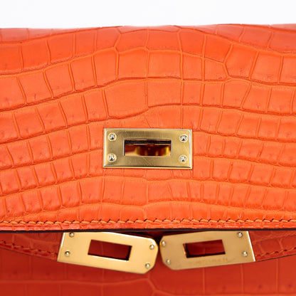 愛馬仕 Kelly 25 Feu Matte Alligator 