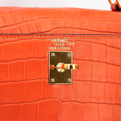愛馬仕 Kelly 25 Feu Matte Alligator 