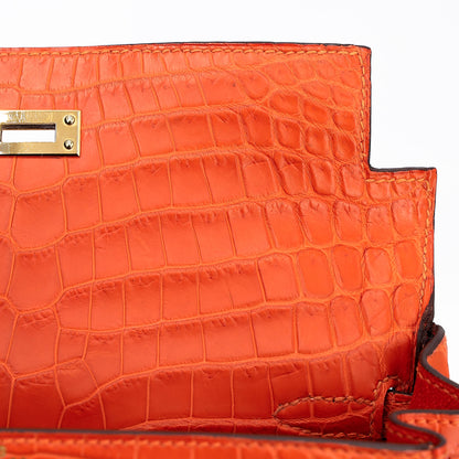 愛馬仕 Kelly 25 Feu Matte Alligator 