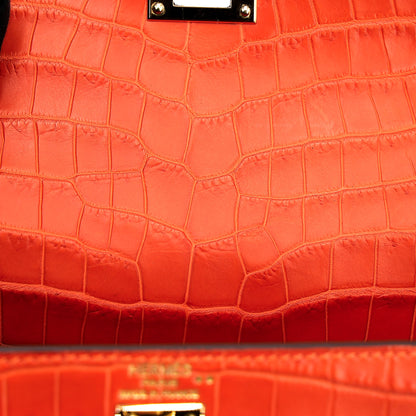 愛馬仕 Kelly 25 Feu Matte Alligator 