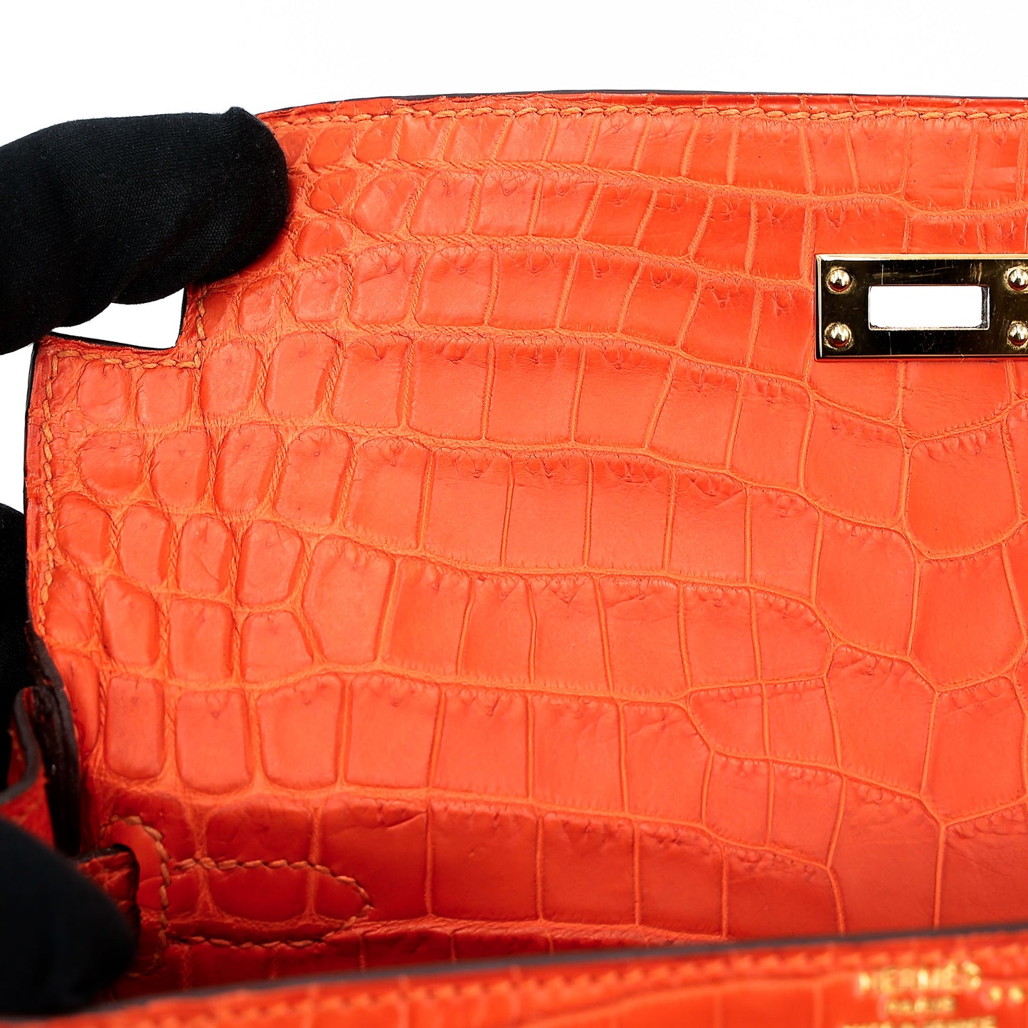 愛馬仕 Kelly 25 Feu Matte Alligator 