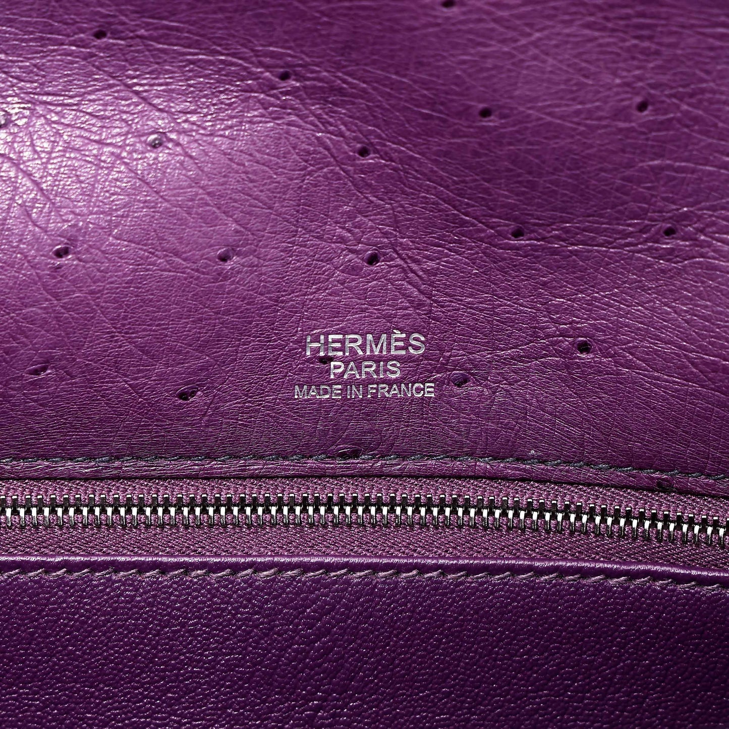 愛馬仕 Kelly Ghillies 32 Marron Fonce Bleu de Malte 紫羅蘭色鴕鳥皮