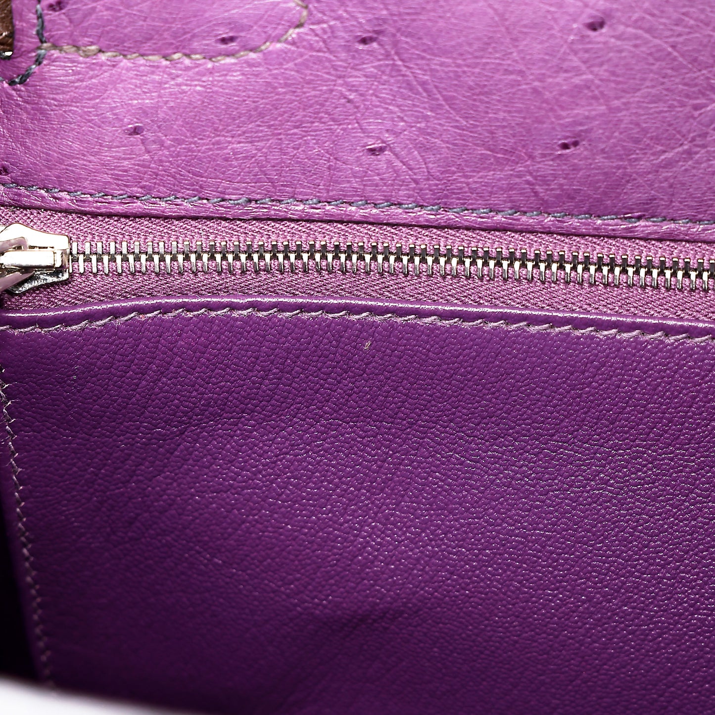 愛馬仕 Kelly Ghillies 32 Marron Fonce Bleu de Malte 紫羅蘭色鴕鳥皮