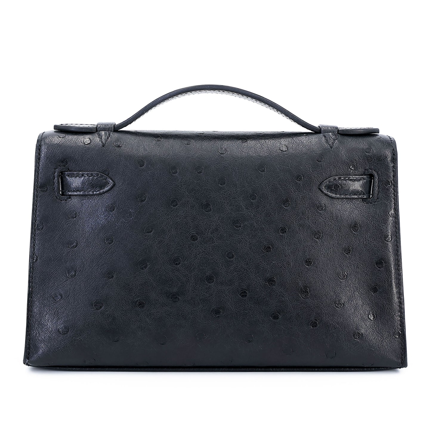 愛馬仕 Kelly Pochette Noir 鴕鳥皮
