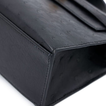 愛馬仕 Kelly Pochette Noir 鴕鳥皮