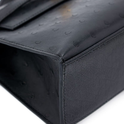 愛馬仕 Kelly Pochette Noir 鴕鳥皮