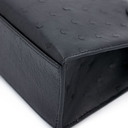 愛馬仕 Kelly Pochette Noir 鴕鳥皮
