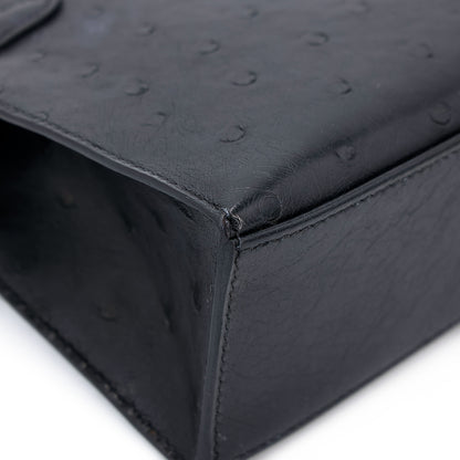 愛馬仕 Kelly Pochette Noir 鴕鳥皮