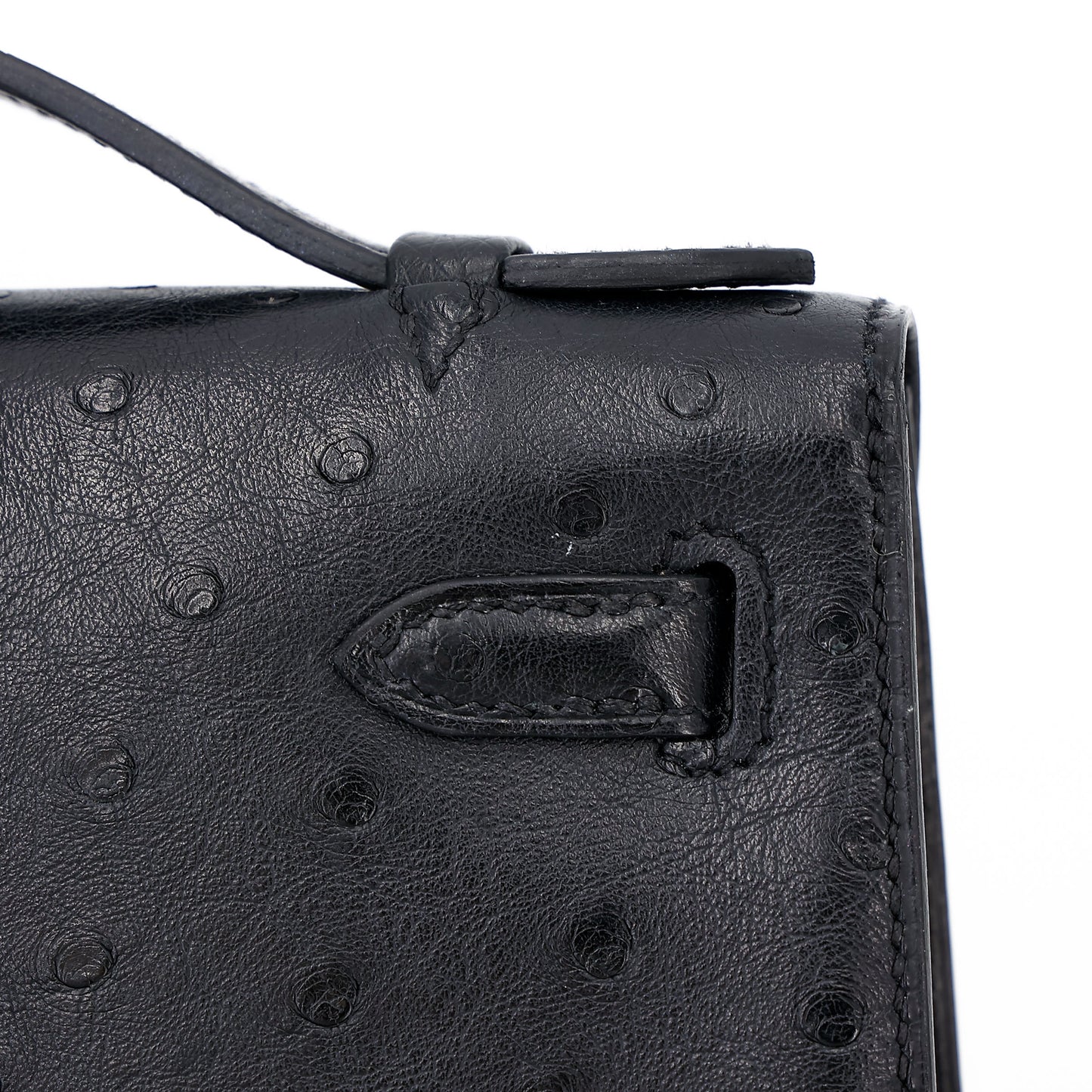 愛馬仕 Kelly Pochette Noir 鴕鳥皮