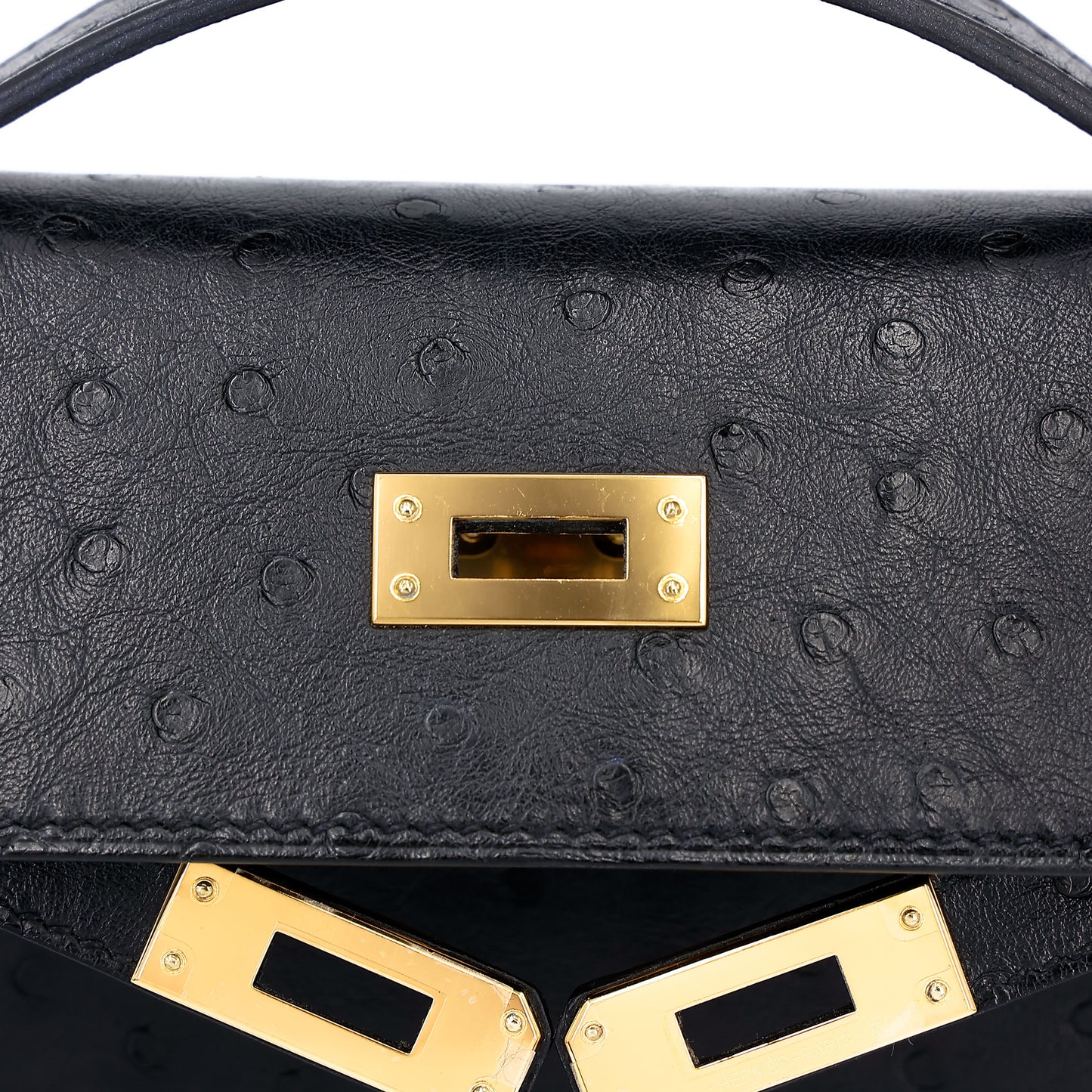 愛馬仕 Kelly Pochette Noir 鴕鳥皮