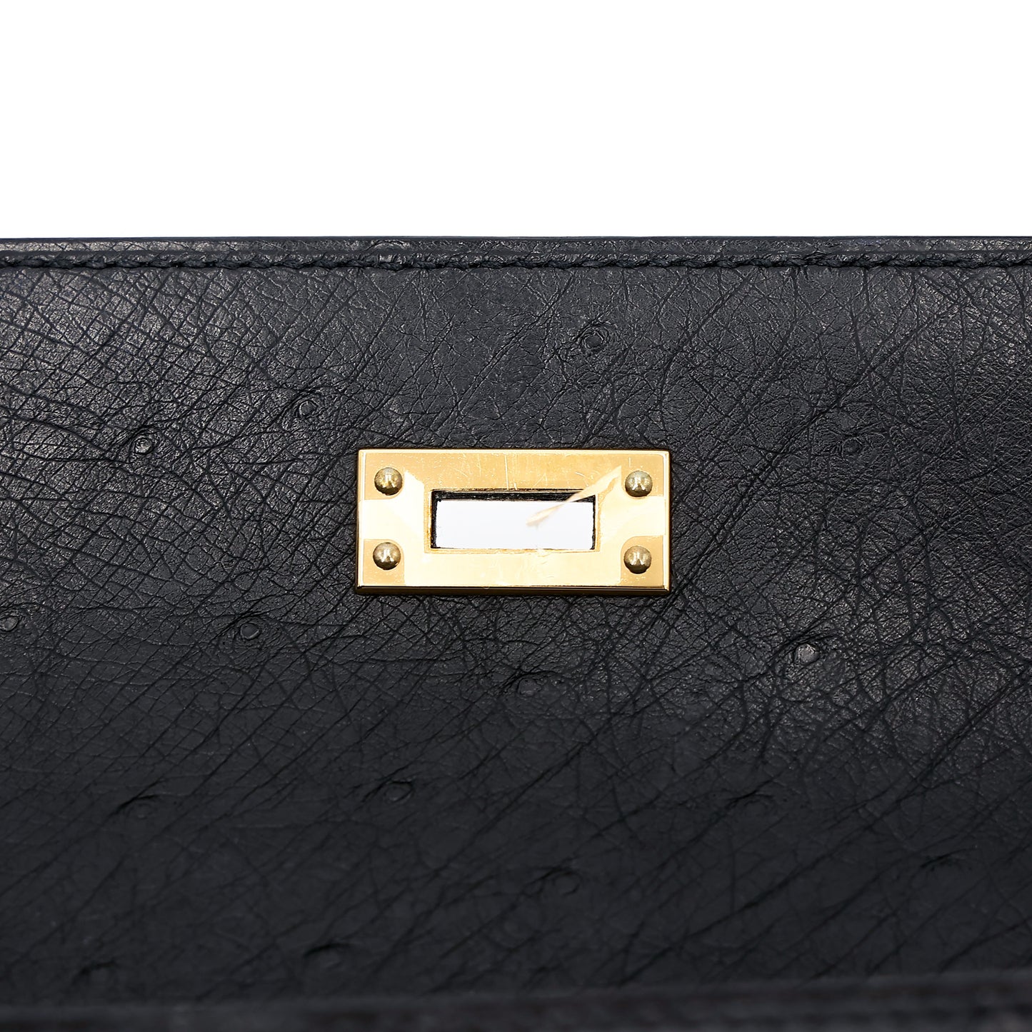 愛馬仕 Kelly Pochette Noir 鴕鳥皮