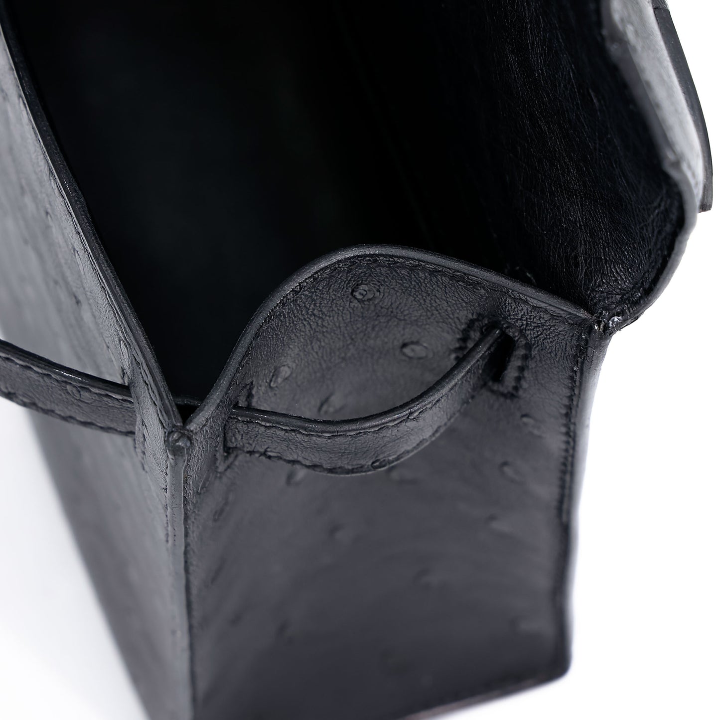 愛馬仕 Kelly Pochette Noir 鴕鳥皮