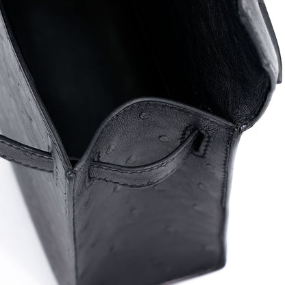 愛馬仕 Kelly Pochette Noir 鴕鳥皮