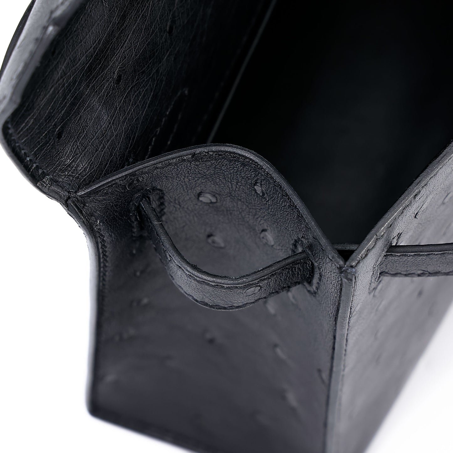 愛馬仕 Kelly Pochette Noir 鴕鳥皮