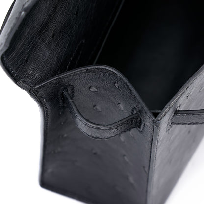 愛馬仕 Kelly Pochette Noir 鴕鳥皮