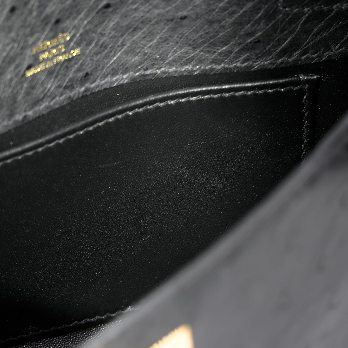 愛馬仕 Kelly Pochette Noir 鴕鳥皮