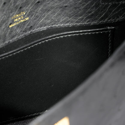 愛馬仕 Kelly Pochette Noir 鴕鳥皮