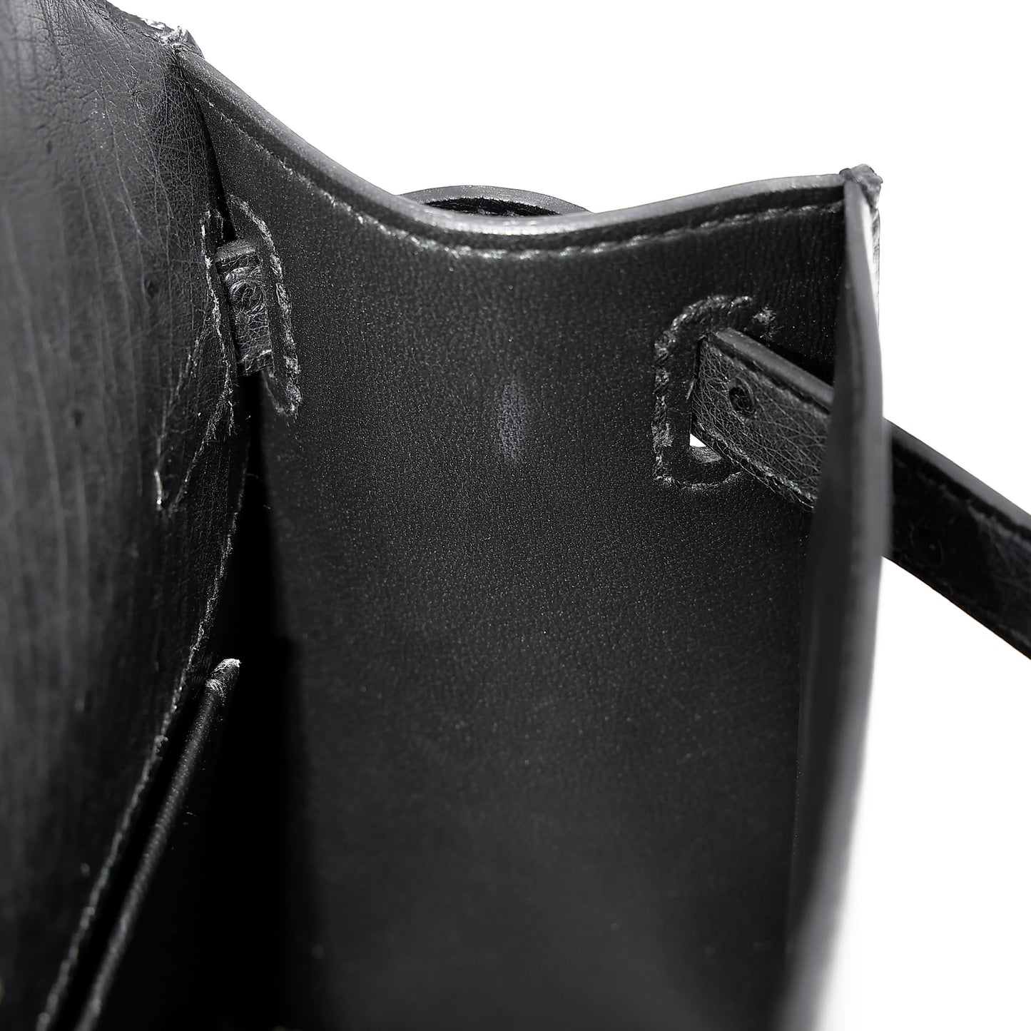 愛馬仕 Kelly Pochette Noir 鴕鳥皮