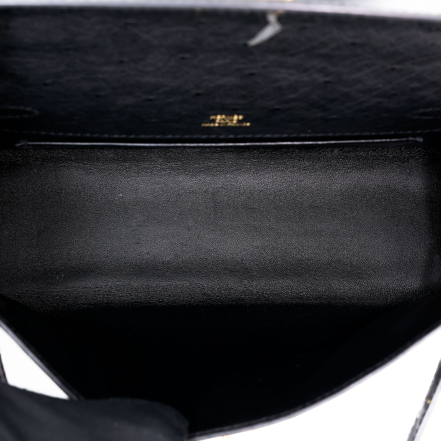 愛馬仕 Kelly Pochette Noir 鴕鳥皮