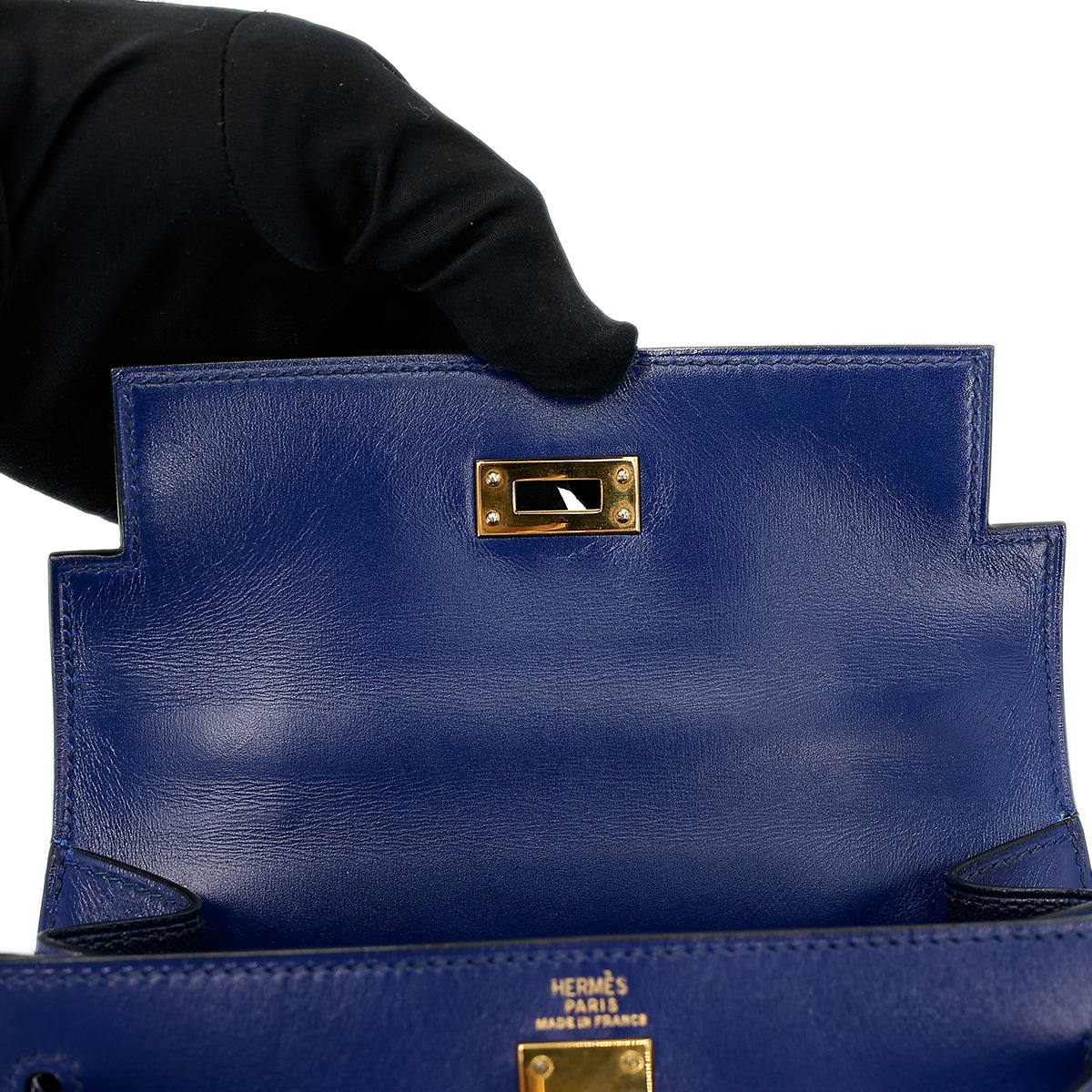 愛馬仕復古迷你凱莉包 20 藍寶石色