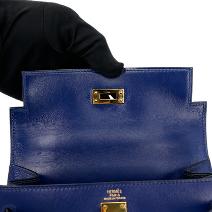 愛馬仕復古迷你凱莉包 20 藍寶石色