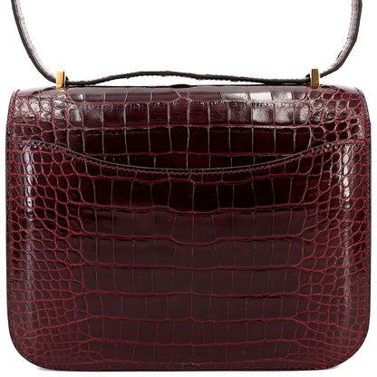 愛馬仕 Constance Mini 勃根地紅 Moyen 鱷魚皮