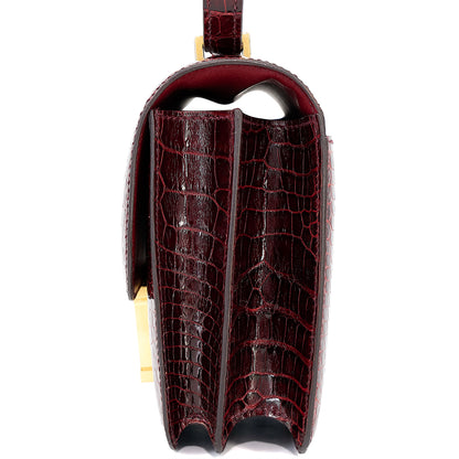 愛馬仕 Constance Mini 勃根地紅 Moyen 鱷魚皮