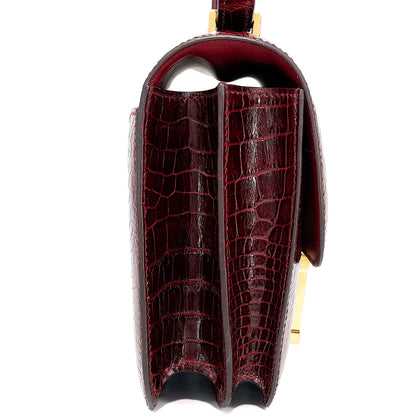 愛馬仕 Constance Mini 勃根地紅 Moyen 鱷魚皮