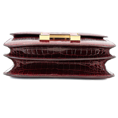 愛馬仕 Constance Mini 勃根地紅 Moyen 鱷魚皮