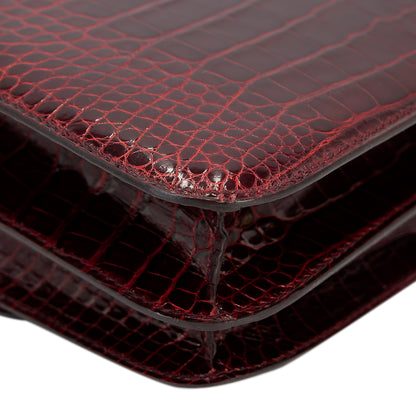 愛馬仕 Constance Mini 勃根地紅 Moyen 鱷魚皮