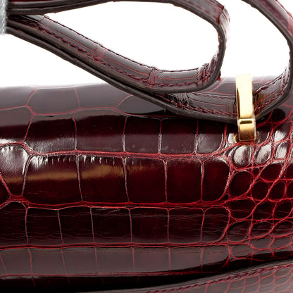 愛馬仕 Constance Mini 勃根地紅 Moyen 鱷魚皮