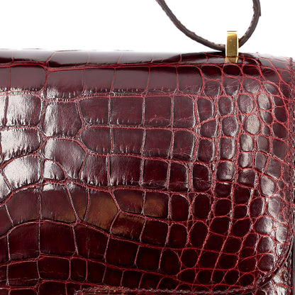 愛馬仕 Constance Mini 勃根地紅 Moyen 鱷魚皮