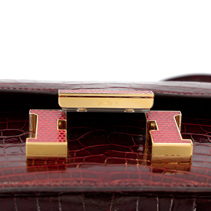 愛馬仕 Constance Mini 勃根地紅 Moyen 鱷魚皮