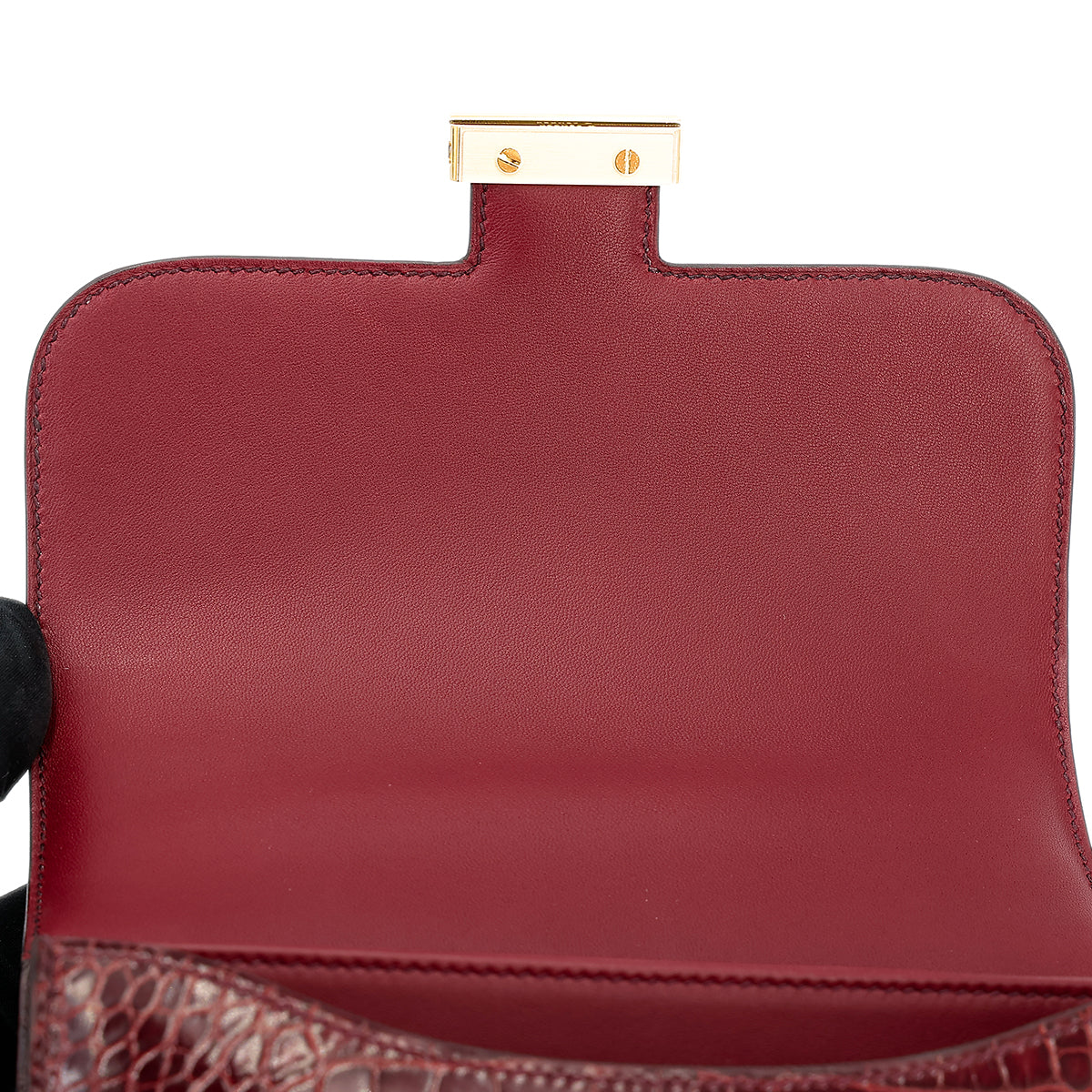 愛馬仕 Constance Mini 勃根地紅 Moyen 鱷魚皮